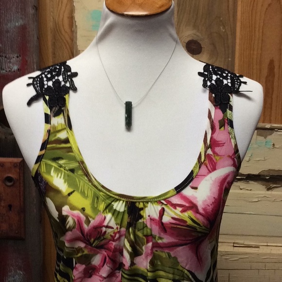 Tropical Lace Back Slip Dress - Picture 4 of 4